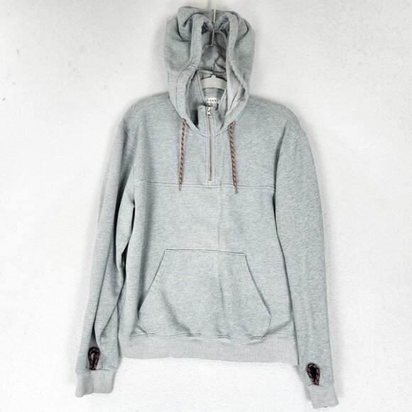 Frame Sweater Mens Medium Gray Classic Half Zip Hoodie Casual Pullover Lounge - Picture 1 of 11